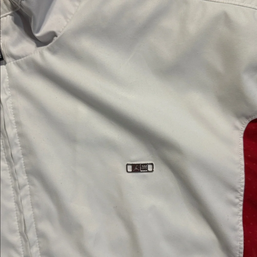 Nike Air Jordan Windbreaker Jacket White Red Zip Up XXL